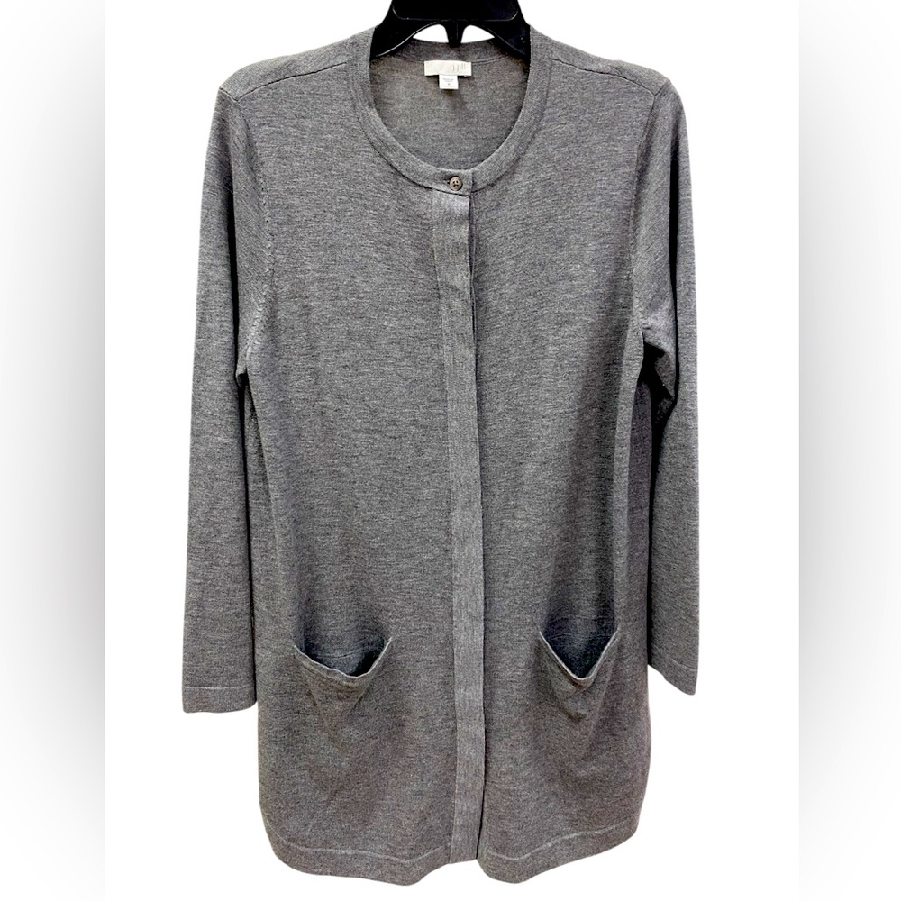 J Jill long cardigan Gray Women's Sweater Sz‎ M